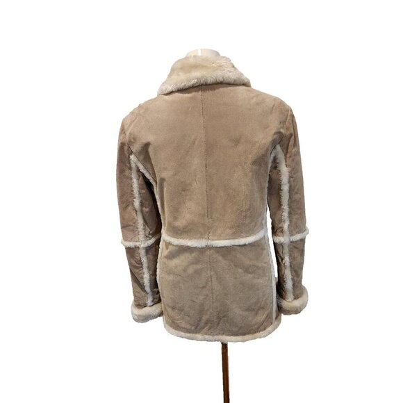 Beyond California Suede Leather Faux Fur Shearling Jacket Womens Med Western - Picture 3 of 7